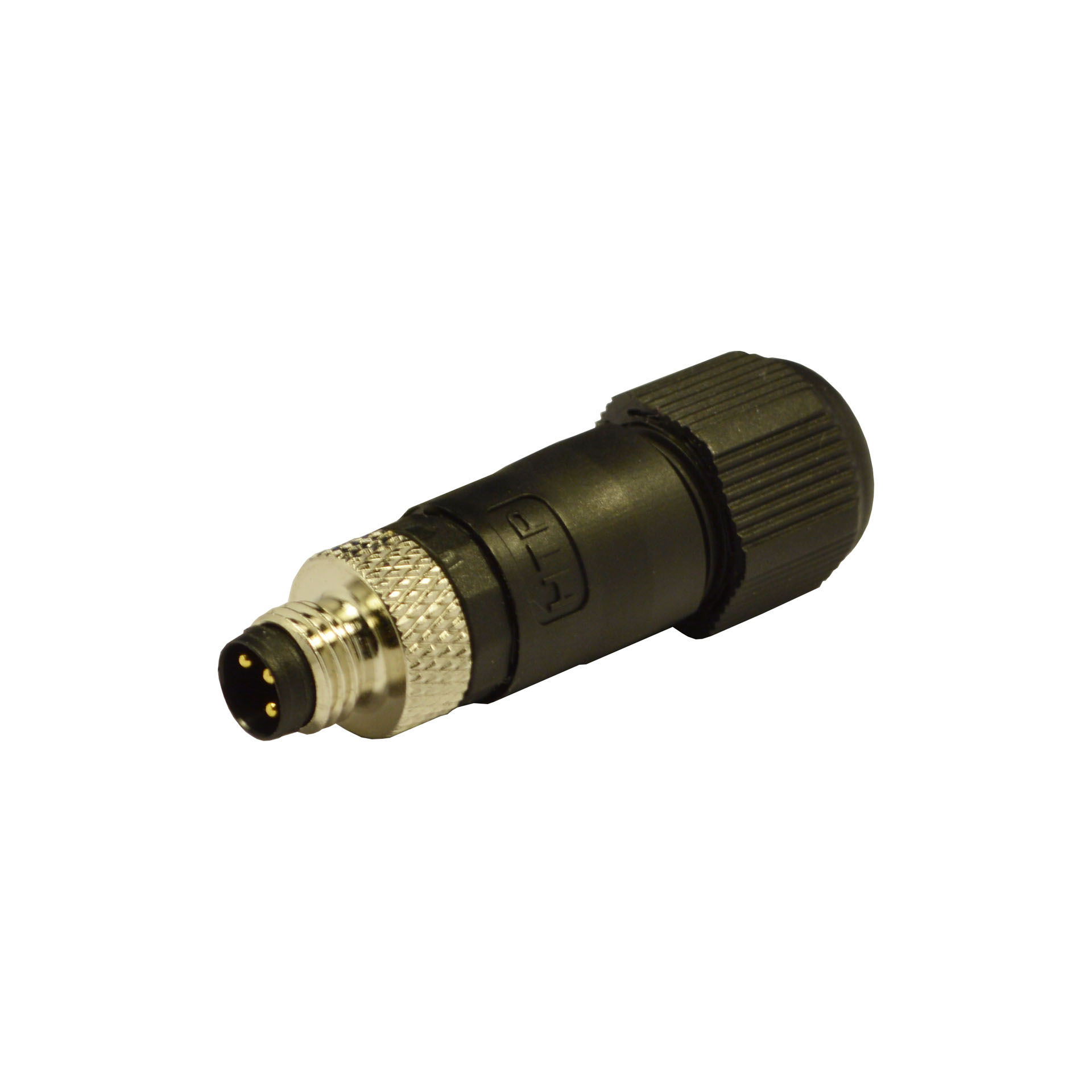 M8 field attachable,male,180°,3p.,with screw contacts,SK exit cable